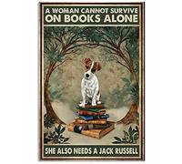 Metal Tin Sign Beany Woman Love Jack Russell Retro Metal Sign Fixings Included Iron Signs For Coffee Club Bar 20X30Cm