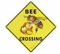 Metal Tin Sign Bee Crossing Xing Farm Organic Country Yard Sign Aluminum Street Sign for Indoor Outdoor Home Decor Wall Decoration 12x12 Inch