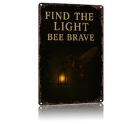 Metal Tin Sign Bee Theme Find The Light Bee Brave Decorative Tin Plaque Wall Exquisite Iron Signs For Hotel Dining Room Game Rooms S