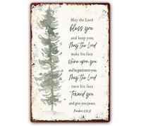 Metal Tin Sign Bible Verses Wall Decor Scripture Art May The Lord Bless You And Keep Make His Face Shine On Be Gracious To 8"x12"