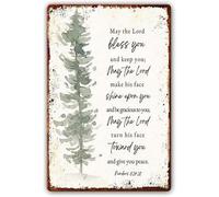 Metal Tin Sign Bible Verses Wall Decor Scripture Wall Art May The Lord Bless You And Keep You And Make His Face Shine On You And Be Gracious To You 8x12 Inch