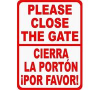 Metal Tin Sign Bilingual Close Gate Not Easy To Rust Metal Sign Not Easy To Deform Iron Signs For Restaurant Home Bar 20X30Cm