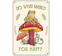 Metal Tin Sign Bonoff Frog Mushquotes Do What Makes You Happy. Not Easy To Deform Iron Signs Not Easy To Rust Metal Sign For Patio Club Hotel 20X30Cm