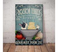Metal Tin Sign Boston terrier kitchen Aluminium Sign Retro Tin Signs Vintage Metal Tin Sign For Bar Home Wall Metal Decoration 8x12Inches