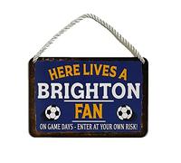 Metal Tin Sign - Brighton Football Soccer Sports - Wall Plaque Retro Vintage 18X12 Cm Decorative Sign - For Bar Pub Dining Room Kitchen Bedroom Office Garage - Funny Stylish Gift