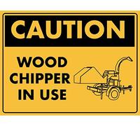 Metal tin sign caution wood chipper in use signs caution danger safety security warning notice signs indoor/outdoor use 8×12 INCH