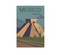 Metal Tin Sign Chichen Itza Mexico Vintage Wall Plaques for Man Cave Home Outdoor Farm Girl's Room Wedding Valentine's Day Present 15x30cm