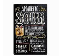 Metal Tin Sign - Classic Cocktail Mojito Martini - Vintage Retro Bar Sign for Pub Club Wall Decor - ABCDEFG