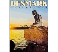 Metal Tin Sign Copenhagen Denmark Scandinavia Little Mer-Maid Travel Wall Art Decor Funny Metal Wall Sign Nostalgic Bathroom Sign For Bar Pub Bathroom 20x30 cm