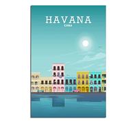 Metal Tin Sign Cuba Havana City Street Retro Decor Art Sign Home Kitchen Bar Cafe Club Cave Wall Decor Vintage Travel Sign 5.5x7.9 Inch 30x30CM