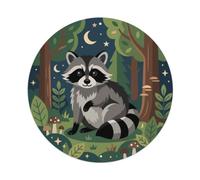 Metal Tin Sign Cute Raccoon Masked Bandit Round