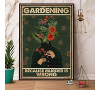 Metal Tin Sign - Decor for Bathroom Wall Gardening Because Murder is Wrong Retro Signs Vintage Aluminum Home Garden Cafe Bar 8x6 inch