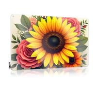 Metal Tin Sign Decoration Caution Folded Edge & Men Cave Decor Flat Print | Skull Art Wall Sunflower And Roses Floral Arrangement. - Signs For Home(20X30CM)
