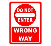 Metal Tin Sign Do Not Enter Wrong Way Art Posteration Not Easy To Rust Metal Sign For Club Bar Room 20X30Cm