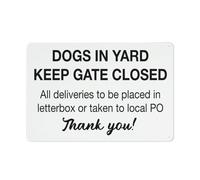 Metal Tin Sign Dogs In Yard Keep Gate Closed Metal Tin Wall Art Weatherproof Rustproof Safety Notice For Residential Property Farm Facility Rural Area Private Land Community Space 8×6 INCH