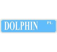 Metal Tin Sign Dolphin Place Funny Metal Signs Vintage Sign Retro Tin Signs Aluminum Metal Sign for Bedroom Kitchen Garden Wall Bab Club Coffee Hanging Sign Home Decor 4x16 Inch