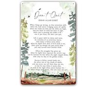 Metal Tin Sign Don't Quit Poem By Edgar Albert Guest Inspirational Poem Poster Tin Signs Decorations for Home Vertical Art Pictures Painting Cafe Bar Pub Decor 8x12 Inch