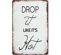 Metal Tin Sign Drop Like It'S Hot Black And White Bathroom Signs For Home Kitchen Wall Garage Office Bar Cafe Coffee Shop Decor Plaque Tin Sign Gift For Women Men 8x12 Inch Plaque Tin Sign