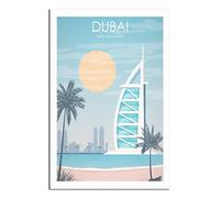 Metal Tin Sign Dubai Burj Al Arab Sun Vintage Wall Plaques for Man Cave Home Outdoor Farm Girl's Room Wedding Valentine's Day Present 30x30CM