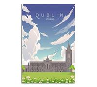 Metal Tin Sign Dublin Ireland Tin Sign Travel Vintage Art Wall Decoration Sign Home Kitchen Bar Patio Cave Funny Decoration 20x30CM