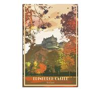 Metal Tin Sign Edinburgh Castle Scotland Funny Retro Metal Wall Decor Decorative Tin Sign Art Plaque Poster for Home Kitchen Bar Club Decoration 15 * 30CM