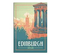 Metal Tin Sign Edinburgh Scotland Decor Metal Sign Travel Vintage Art Wall Decoration Sign Home Kitchen Bar Patio Cave Funny Decoration 20x30cm