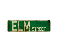 Metal Tin Sign Elm Street sign Retro Aluminum Metal Sign for Street Home Office Garden Decor 4x16 Inch