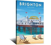 Metal Tin Sign England Brighton Brighton Pier Vintage Travel Tin Sign Rustic Decor Cave Coffee Shop Bar Bedroom Home Wall Decor Tin Sign 14x20CM