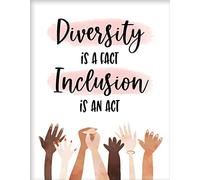 Metal Tin Sign Equality Classroom Typographic Poster, Diversity is A Fact, Inclusion Motivational Classroom Decoration, Racial Equality, Disability Awareness Classroom Decorative Wall Art 6x8inch