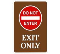 Metal Tin Sign Exit Only With Do Not Enter Symbol Not Easy To Rust Iron Poster Painting Not Easy To Deform Iron Signs For Bar Coffee Bathroom 20X30Cm