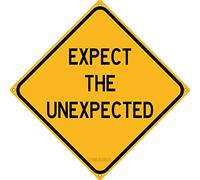 Metal Tin Sign Expect The Unexpected Road Motivational Quote Strategic Planning Work Office Cubicle Shop Sign Indoor Outdoor Wall Decor Yard Sign Square Sign 12" x 12"