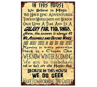 Metal Tin Sign For In This House We Do Geek Magic Poster, Vintage Retro Poster Wall Decoration Home Office Bar Garage Cafe Hotel Men's Cave Club -8x12 Inch