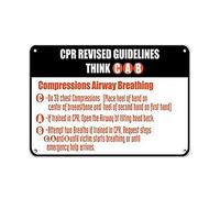 Metal Tin Sign For Outdoors Cpr Open Airway Attempt Two Breaths, Repeat Victim Breaths Metal Aluminum Sign For Wall Decor 11.8X7.8 Inch