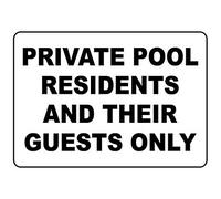 Metal Tin Sign For Outdoors Private Pool Residents And Their Guests Only Metal Aluminum Sign For Wall Decor 11.8X7.8 Inch