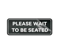 Metal Tin Sign For Wall Fancy Please Wait To Be Seated Sign Thick Metal Tin Self-Adhesive Modern Design Easy To Install 4×16 Inch