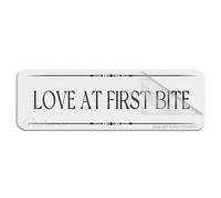Metal Tin Sign For Wall Love At First Bite Wall Or Door Signlong Lasting With Strong Clean Adhesive Tape In The Back 4×16 Inch
