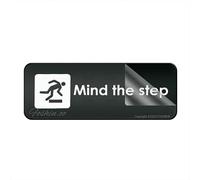 Metal Tin Sign For Wall Mind The Step Adhesive Sticker Sign Thick Metal Tin Self-Adhesive Modern Design Easy To Install 4×16 Inch