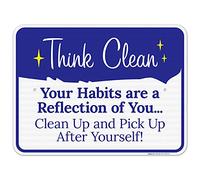 Metal Tin Sign For Your Habits Are A Reflection Of You Clean Up And Pick Up After Yourself Sign Home Wall Decor Novelty Birthday Gift Garden Yard Signs Vintage Printing Plaque, 12"x16"