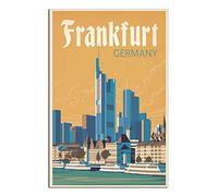 Metal Tin Sign Frankfurt Am Main Tin Sign Travel Vintage Art Wall Decoration Sign Home Kitchen Bar Patio Cave Funny Decoration 15x30CM