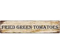 Metal Tin Sign Fried Green Tomatoes sign Retro Aluminum Metal Sign for Street Home Office Garden Decor 4x16 Inch