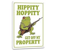 Metal Tin Sign Frog Private Property Hippity Hoppity Get Off My Property Metal Signs Retro Plaque For Teenage Office Home Yard M