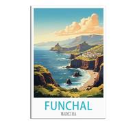 Metal Tin Sign Funchal Madeira Personalized Vintage Style Retro Tin Sign CustomSign for Wall Outdoor, Indoor, Bar Man Cave Signs 15x30cm