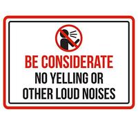 Metal Tin Sign Funnys Be Considerate No Yelling Or Other Loud Noises Pool Spa Warning Garage Home Yard Fence Aluminum Sign For Wall Decor 11.8X7.8 Inch