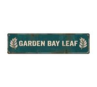 Metal Tin Sign GARDEN BAY LEAF Vintage Herb Rustic Farmhouse