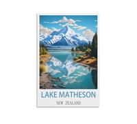 Metal Tin Sign Garden & Kitchen Poster, Inspirational Sign Home Wall Art Decor for Home Kitchen Bar Club Decoration Lake Matheson New Zealand Posters 15x30cm