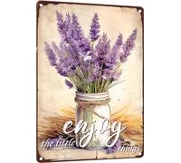 Metal Tin Sign Garden Signs Decorative Outdoor Vintage Flower Tin Signs Funny Fresh Flowers Sign Decorative Signs And Plaques For Kitchen Enjoy The Little Things Sign Farmhouse 8x12 Inch