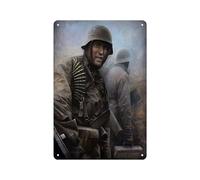 Metal Tin Sign German Soldier WWII Print Retro Military 8 X 12 Inch