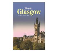 Metal Tin Sign Giasgow City Scotland Metal Sign Travel Vintage Art Wall Decoration Sign Home Kitchen Bar Patio Cave Funny Decoration 30x40CM