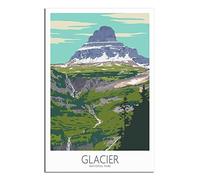 Metal Tin Sign Glacier National Park Skyline Vintage Wall Plaques for Man Cave Home Outdoor Farm Girl's Room Wedding Valentine's Day Present 20x30CM
