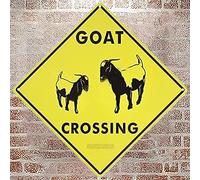 Metal Tin Sign Goat Crossing Xing Farm Organic Country Yard Sign Aluminum Street Sign for Indoor Outdoor Home Decor Wall Decoration 12x12 Inch